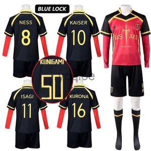 Anime Costumes Anime Blue Lock Kaiser Cosplay Costume Rouge Uniforme Perruque Bâtard Munchen Ness Isagi Yoichi Kurona Cosplay Football Football pour Hommes J231025