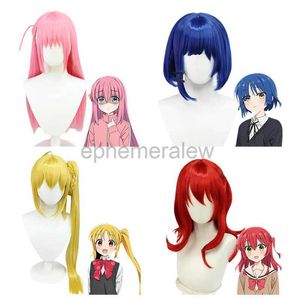 Anime kostuums Anime Bocchi The Rock Gotou Hitori Yamada Ryo Pruik Cosplay Props Hittebestendig Synthetisch haar Pruiken voor Halloween Party Rollenspel zln231128