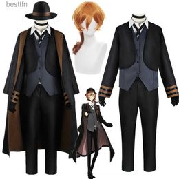 Costumes d'anime Anime Bungou chiens errants Nakahara Chuuya Cosplay venez chapeau gant veste pantalon hommes femmes costume Halloween fête de noël vêtements L231101