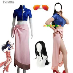 Costumes d'anime Anime Cosplay venez robe tenues Nico Robin Cosplay lunettes personnalisées fête perruque costume vient pour fille Halloween carnaval costume L231101