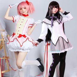 Costumes d'anime cosplay anime come pUella magi madoka magica kaname madoka akemi homura cos tenues bel jupe wig hallown fête des femmes y240422