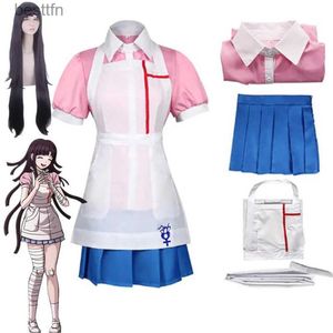 Anime Kostuums Anime Danganronpa Cosplay Komen Mikan Tsumiki Vrouwen Jurk Maid Uniform Volledige Set Halloween Carnaval ClothesL231101