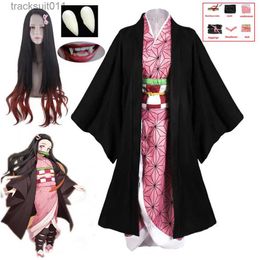 Costumes d'anime Anime Demon Slayers Kamado Nezuko Cosplay Kimetsu no Yaiba Come Kimono uniforme vêtements accessoires costumes Halloween Comic-Con Party L231027