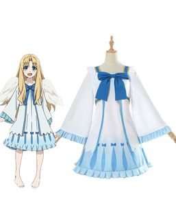 Anime kostuums Anime Filo Cosplay The Rising of the Shield Hero Filo Angel Dress Cosplay Kostuum Op maat gemaakt + Vleugel