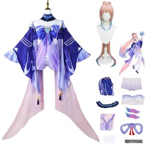 Anime Costumes Jeu d'anime Genshin Impact Sangonomiya Kokomi Costume de Cosplay Watatsumi île perruque adulte homme femme Sexy Kawaii Costume d'halloween