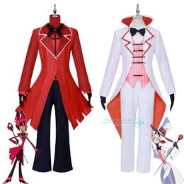 Anime kostuums anime hazbin cosplay hotel alastor cosplay lucifer come rood uniform radio demon rollenspel