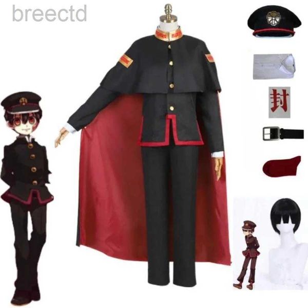 Vestuario de anime anime jibaku shounen hanako kun yugi amane cosplay disfraz de halloween inodoro endonía capa negro juego de peluca uniforme set 240411