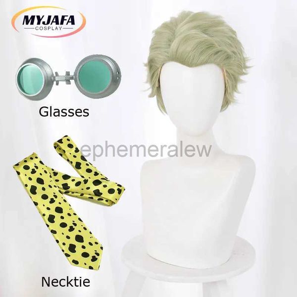 Anime Costumes Anime Jujutsu Kaisen perruques Nanami Kento Cosplay perruque Cosplay cravate Cosplay cravate accessoires Prop lunettes lentilles zln231128