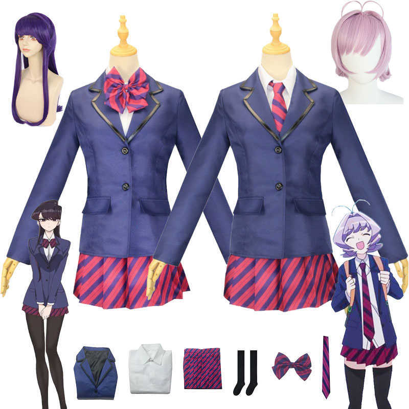 Anime Kostuums Anime Komi Kan niet Communiceren Shouko Komi Najimi Osana Cosplay Come Girls School Uniform Komi San Wa Comyushou Desu Suits Wig Z0602