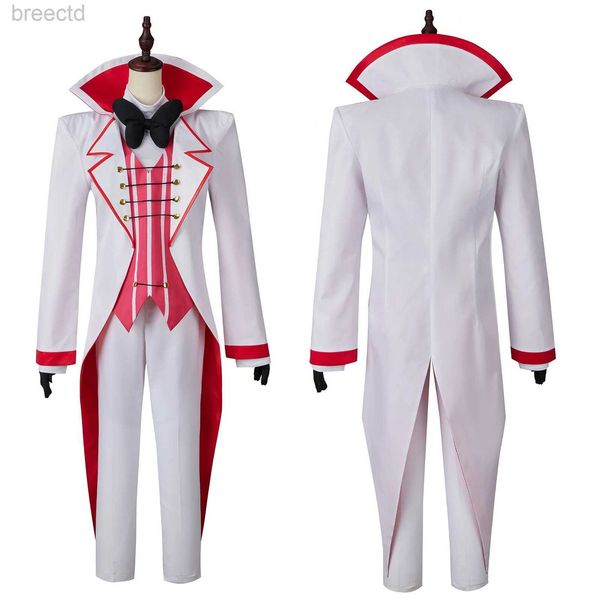 Disfraces de anime Anime Lucifer Cosplay Morning Star Disfraz Wigs Men Uniform Suitescita Chaqueta Chaleco Pantalones Histolas Halloween Fiesta de cumpleaños 240411