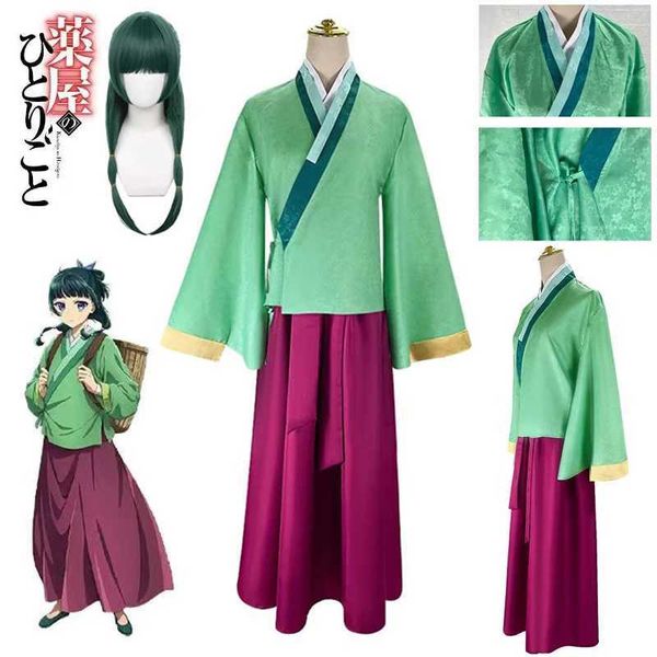 Costumes d'anime anime maomao cosplay femmes viennent apothicary diaries kimono mao uniformes tenues du carnaval hallown pour y240422