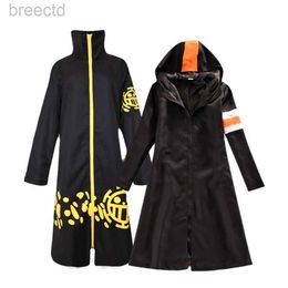 Costumes d'anime Anime One Piece Trafalgar D. Law Water Long Windbreaker cosplay Costume Man Halloween Costume Trafalgar Coat Windbreaker Jacket 240411