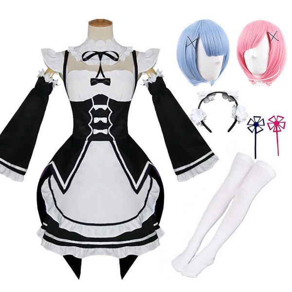 Costumes d'anime Anime Re la vie dans un monde différent de zéro RamRem Cosplay vient la tenue de femme de chambre Halloween venez robe de servante Z0301