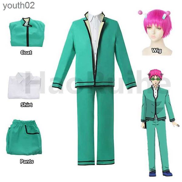 Disfraces de anime Anime Saiki Kusuo The Disastrous Life K.-Nan Pelucas de cosplay Viene uniforme Tops Pantalones Sombreros Cos Props Pelucas ZLN231111