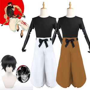 Anime kostuums anime toji fushiguro cosplay jujutsu kaisen cosplay komen uniform zwarte top broek 2 stijlen pak kort pruik feest carnaval carnival mannen z0301
