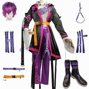 Anime Kostuums Anime Vtuber Hololive Cosplay Nijisanji Noctyx Uki Violeta Pruik Spel Pak Cosplay Koude Schoenen Halloween Party Outfit Vrouwen Mannen J220915