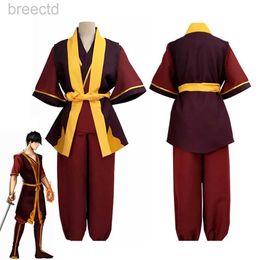 Costumes d'anime avatar zuko cosplay top pantalon ceinture costume adulte homme masculin fantasia plie gouttes