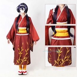 Anime kostuums bungo zwerfhonden izumi kyka cosplay komen anime kimono pruik volledige set izumi kyka cosplay voor speekfeestjes pakken boog vrouwen y240422