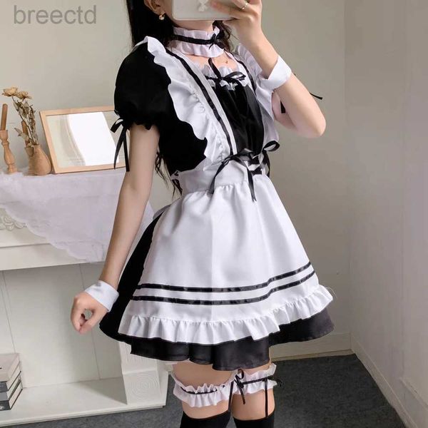 Costumes d'anime chongsam chongsam anime cosplay costume costume plus taille lolita princess halloween school girl japonais blanc noir kawaii vêtements 240411