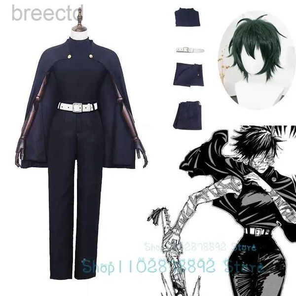 Disfraz de anime Comic Jujutsu Kaisen Zenin Maki Anime Cosplay Disfraz Uniformes Cloak Green Short Shibuya Incidente Arc Halloween Women Traje 240411