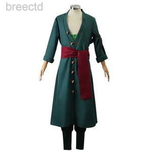 Costumes d'anime costume zoro cosplay anime roronoa zoro kostum deux ans plus tard halloween pean kimono pakaian seragam pesta ensemble zoro tenues 240411