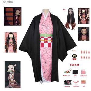 Anime Kostuums Demon Slayers Kamado Nezuko Cosplay Komen Anime Kimono Volwassen Kinderen Kimetsu geen Yaiba ClothesL231101