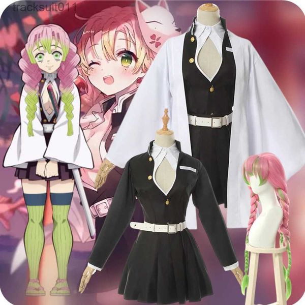 Costumes d'anime tueurs de démons Kanroji Mitsuri Cosplay Kimetsu no Yaiba Halloween venir pour Femme adulte Anime vêtements Deguisement Femme Donna L231027