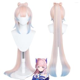 Anime kostuums Game Genshin Impact - Sangonomiya Kokomi Cosplay Wig Long Light Pink Blue Heat Resistant Synthetic Hair Wigs Cap