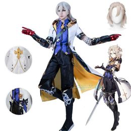 Anime kostuums game genshinimpact albedo cosplay komt knappe cos outfits hallown party game cosplay pakken pruik wig anime rollenspel y240422