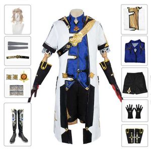 Disfraces de anime Genshin Impact Albedo Cosplay Viene para hombres Mujeres Uniforme Zapatos Botas Peluca Cosplay Anime Juego Fiesta de Halloween Navidad Ven Z0301