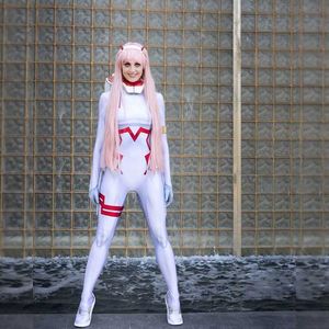 Anime kostuums Halloween volwassenen Kinderen Wit Zero Two 02 Suit Darling in the Franxx Cosplay Come Zentai Bodysuit Woman Party Jumpsuit Z0301