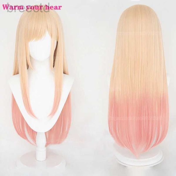 Disfraces de anime anime de alta calidad cosling marin kitagawa cosplay pelucas de cosplay rosa rosa peluca de fiesta de cabello resistente al calor + una tapa de peluca 240411