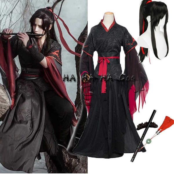 Costumes d'anime Hot Cool Wei Wuxian Cosplay Mo Xuanyu vient Mo Dao Zu Shi la perruque de Cosplay indomptée chaussures sur mesure bottes noires Style ancien Z0301