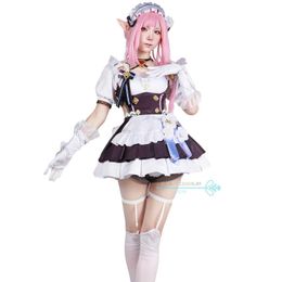 Costumes d'anime en stock Elysia Maid Uniform Cosplay Come Game Honkai Impact 3rd Sexe Suit Maid Dress Wig Wig Hallown Party Cosplay Oplays Y240422