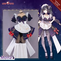 Anime -kostuums in voorraad uwowo mona cosplay maid come game genshin impact fanart exclusieve mona maid ver