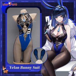 Anime -kostuums op voorraad Uwowo Yelan Cosplay Bunny Come Game Genshin Impact Fanart Yelan Bunny Suit sexy cosplay Come Z0301