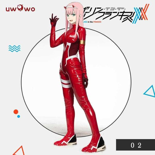 Disfraces de anime En stock UWOWO Zero Two Cosplay Come Darling in the Franxx 02 Anime Zentai Cosplay Body CODE Plug Suit Mujeres Sexy Cosplay Z0301