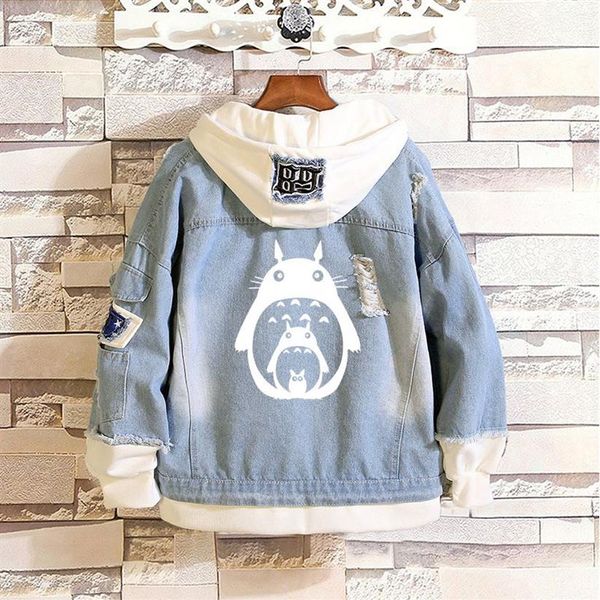 Costumes d'anime Japon Mon voisin Totoro Tonari Pas de costume de cosplay Veste en jean de haute qualité Bouton unique Denim Casual Sweatshirt2898