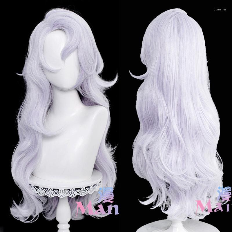 Fantasia de anime jujutsu kaisen gojo satoru peruca cosplay versão feminina 70cm longo resistente ao calor cabelo sintético perucas de halloween boné