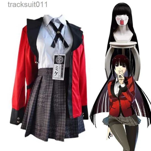 Disfraces de anime Kakegurui Jabami Yumeko Cosplay Ven Halloween Sayaka Jugador compulsivo Anime School Girl Falda plisada Uniforme Conjunto completo L231027