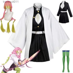 Disfraces de anime Kanroji Mitsuri Cosplay Ven Anime Demon Slayers Uniforme Kimono Falda Traje Kimetsu No Yaiba Halloween Ropa de Navidad L231027