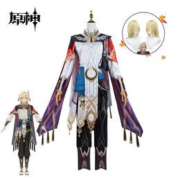 Anime kostuums Kaveh Genshin Impact Cosplay Come Wig Anime Game Hollown Party Comic Con Outfits voor Mens Uniform volledige set Y240422