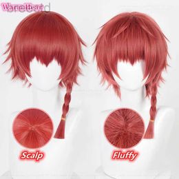 Costumes d'anime Kurona Ranze Cosplay Wig Anime Unisexe Long 38 cm Red Single Twist Braid Wig résistant à la chaleur Cosplay Cosplay Wigs + Wig Cap 240411