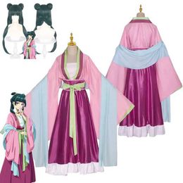 Vestuario de anime maomao cosplay ven anime de peluca el vestido de los diarios boticarios de la altura de la altura para mujeres vestidos de actuación y240422