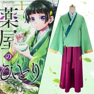 Costumes d'anime Maomao Cosplay Come Wig Anime The Apothecary Diaries robe jupe haut vert épingle à cheveux Kusuriya No Hitorigoto Halloween pour femmes L231101