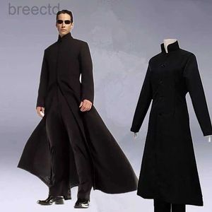 Costumes d'anime matrice cosplay Costume de cosplay noir personnalisé Neo Trench Coat Halloween Party Costumes For Women Men Cos Cos Play Prop Accessoires 240411