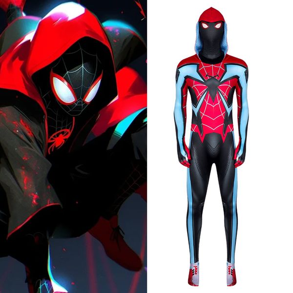 Disfraces de anime Miles Spider Man 2 coswear mono ajustado conjunto cosplay expedición de acero disfraz de Halloween