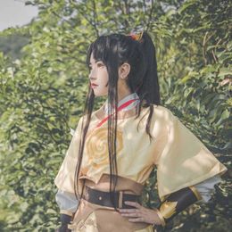 Anime kostuums mo dao zu shi jin ling cosplay grootmeester van demonische teelt anime cosplay komen gouden outfit pruik schoenen kleding z0301