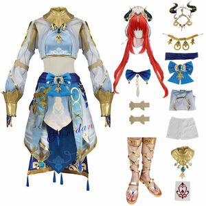 Anime kostuums nilou genhin cosplay goedkope anime game genshin impact nilou cosplay come pruik haarschoenen feest buikdans come outfit z0301