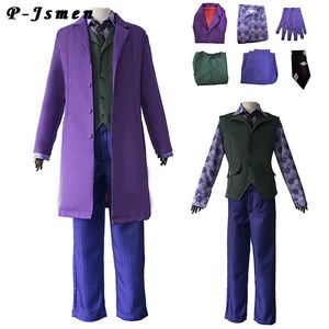Anime Costumes PJsmen Film Joker Heath Ledger Costume Cosplay Chevalier Manteau Chemise Gilet Costume Complet Adulte Outfit Halloween Performance Vêtements 221118
